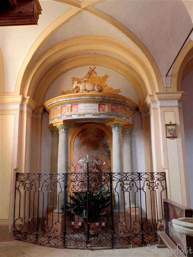 Magnano (Biella, Italy) - Baptismal font of the parish church of the Saints Baptist and Secondus